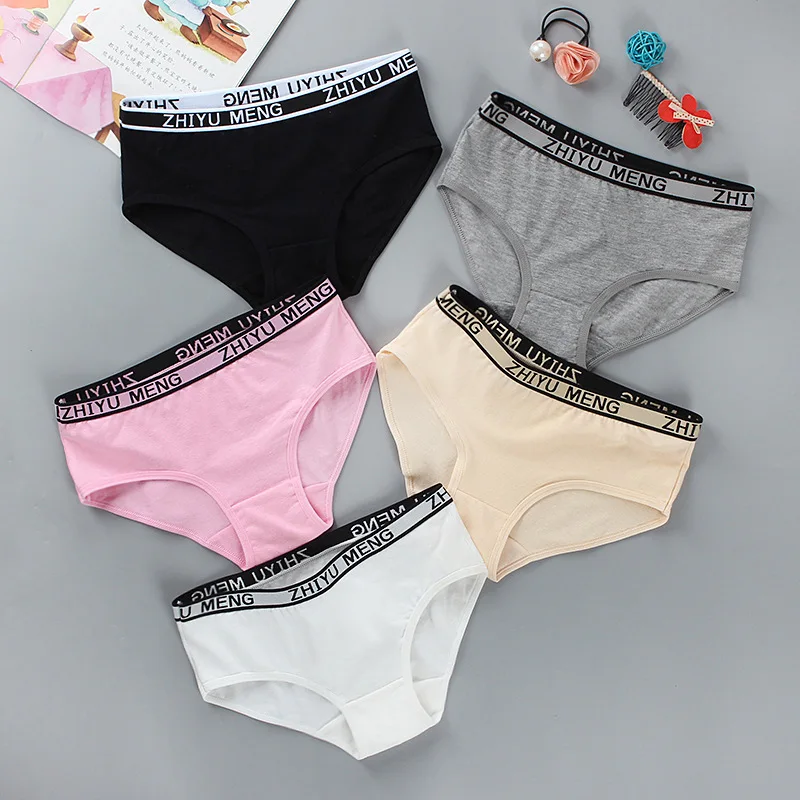 

Girls Cotton Colorful Briefs Panties Letter Teens Teenage Underwear Puberty 8-14Years Old Young Adolescente