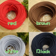 2X0,75 мм текстильный тканевый Плетеный витой источник питания шнур питания кулон тканый витой оплетенный шнур электропитания