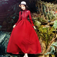 Новые высококачественные элегантные красные платья для отдыха с вышивкой, весеннее Повседневное платье-рубашка