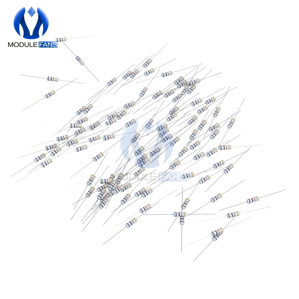 100 шт. металлооксидный пленочный резистор 5% 1 Вт 1R-1M 1K 2,2 K 4,7 K 5,1 K 6,8 K 10K 15K 22K 47K 100K сопротивление Diy Электронные Ом+ 5%-5