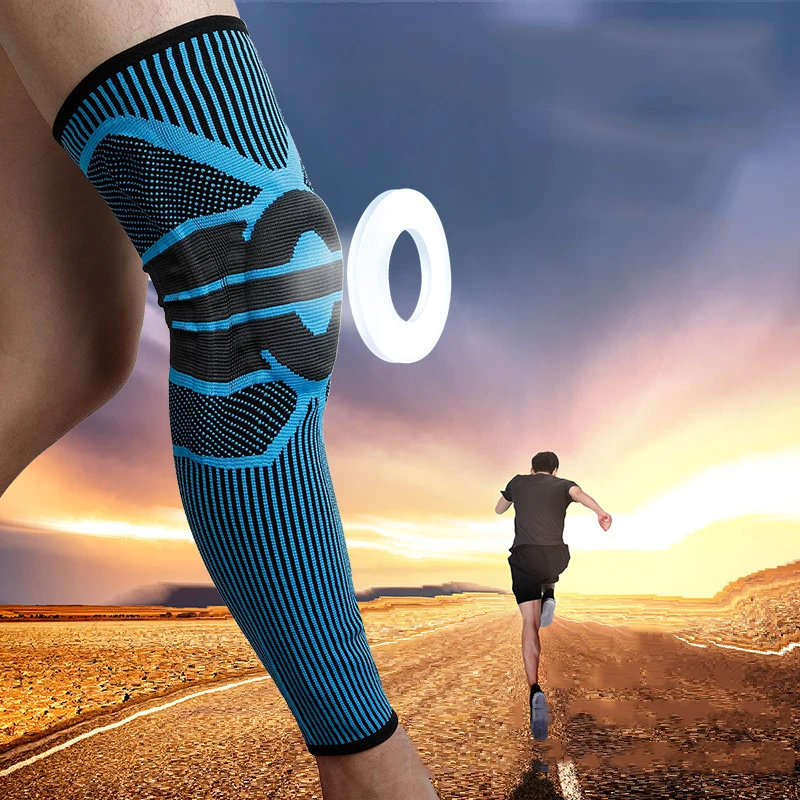 

Long Basketball Knee Pads Running Leg Sleeve Calf Knee Brace Support Protector Spring Support Sport Kneepad Football Shin Guard