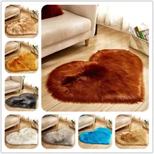 Мягкий ковер из искусственной шерсти Любовь Сердце Форма ковры покрытие стула коврик овчина диван подстилка-подушка шерстяной коврик чайный стол коврик