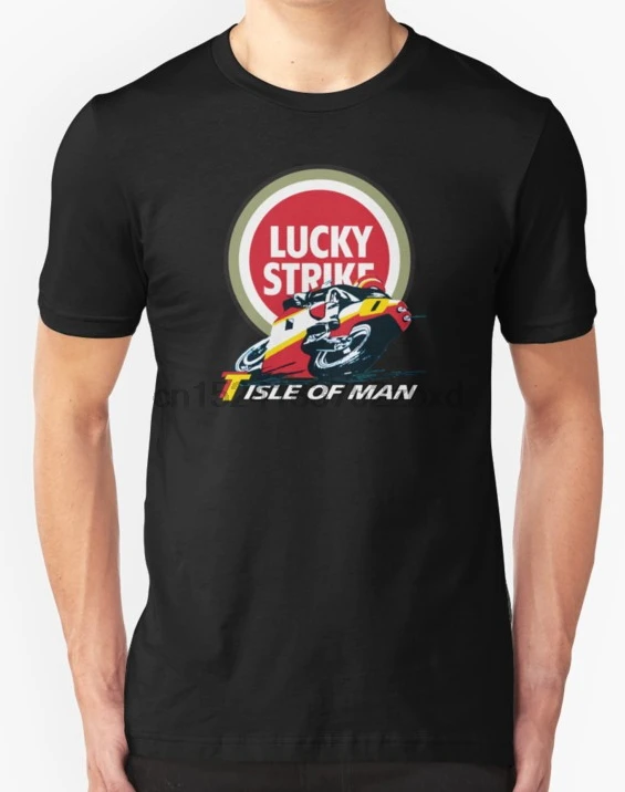 

Men Funny t shirt cotton short sleeve tshirts women T-Shirt moto- TT ISLE OF MAN - LUCKY STRIKE RETRO