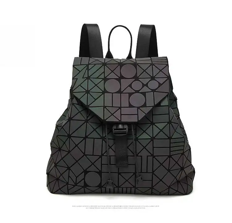 Для женщин рюкзак женственный правильной геометрической формы, с блестками женские рюкзаки для девочек-подростков рюкзак Drawstring голографическая световой рюкзак