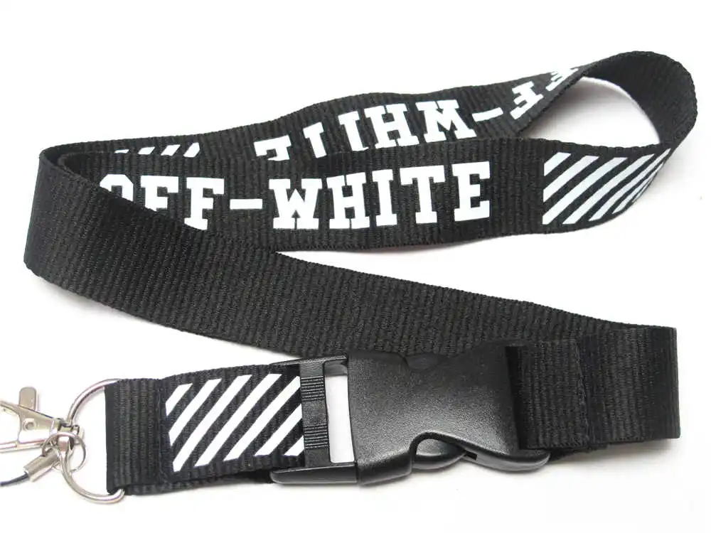 Off White ремешки для телефона бейдж ID спортивные держатели шейный ремешок для ключей - Цвет: BLACK O