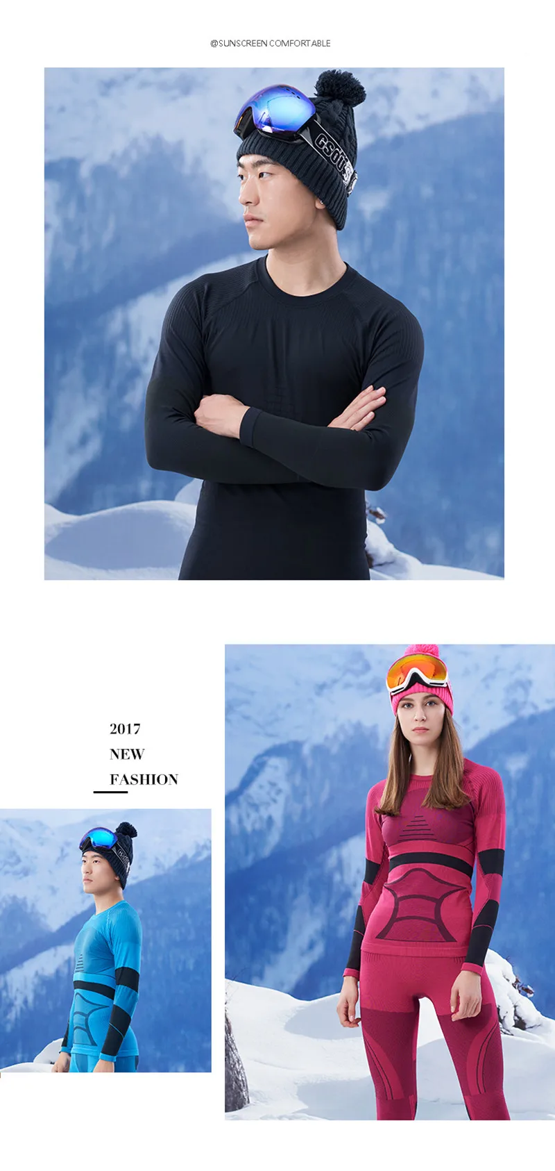 GSOU зимние мужские и женские уличные лыжные нижнее белье с длинными рукавами лыжный набор быстросохнущая термальная Лыжная куртка+ брюки дышащее тонкое пальто