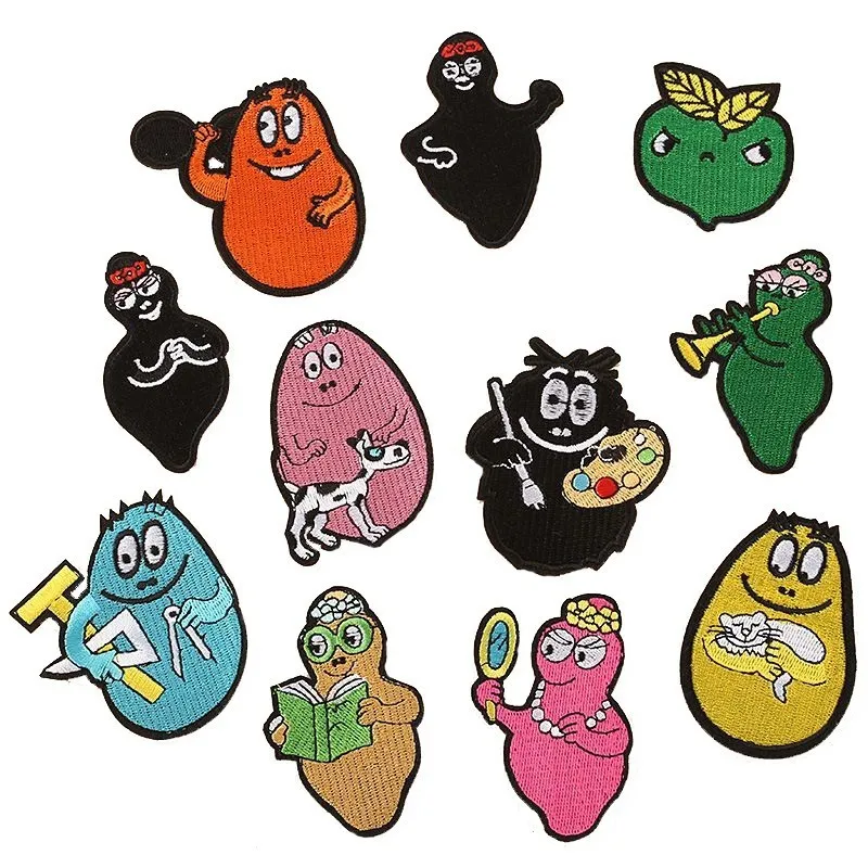 Забавные графические забавные Семейные патчи BarBaPaPa милые железные на аниме звезды аппликации для детской одежды 3D Diy аксессуары