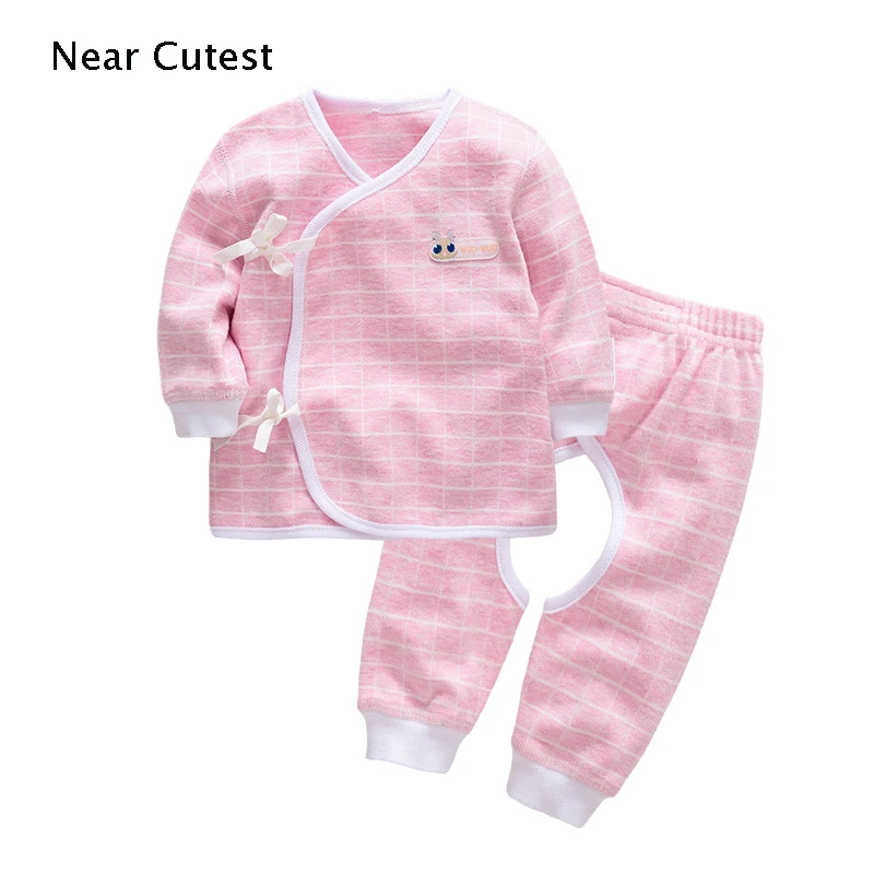 Near Cutest 2pcs/set Newborn Baby Set Long Sleeve Cotton Baby Toddler