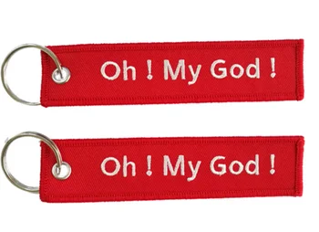 

Oh! My God! Custom Embroidery Keychains With Merrow Border