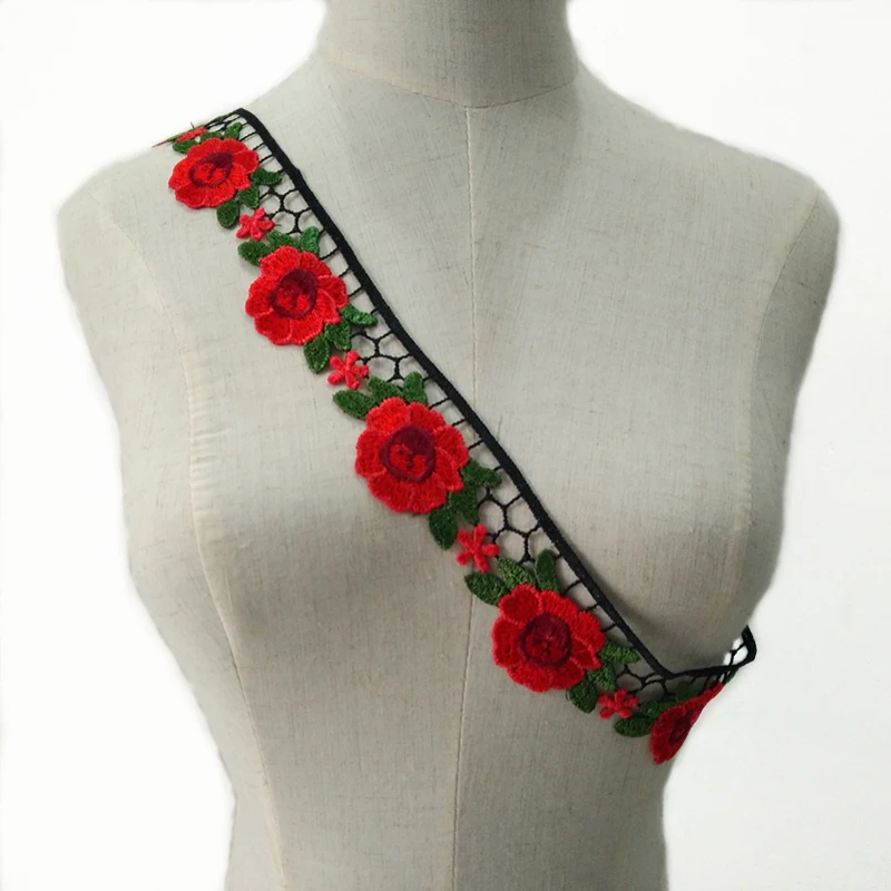 1 ярд 3D шифон цветы кружево отделка шитье поставки платье украшения Скрапбукинг кружевная ткань аппликация