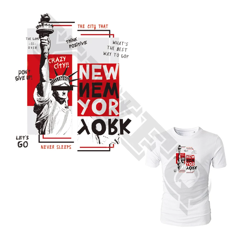 Утюг на патч Grazy City Нью-Йорк легко печать бытовые Утюги Parches футболка Ropa Diy Украшение a-уровень моющаяся аппликация