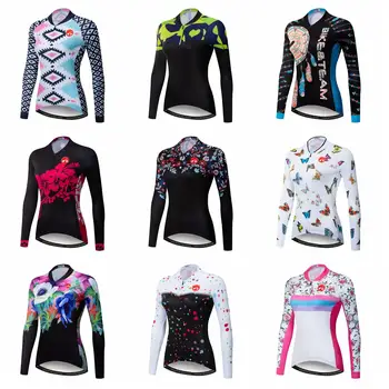 

2020 Women's Cycling Jersey Winter Long Sleeve MTB Road Bicycle Clothing Ropa ciclismo Maillot Breathable Bike Jersey Shirt Tops