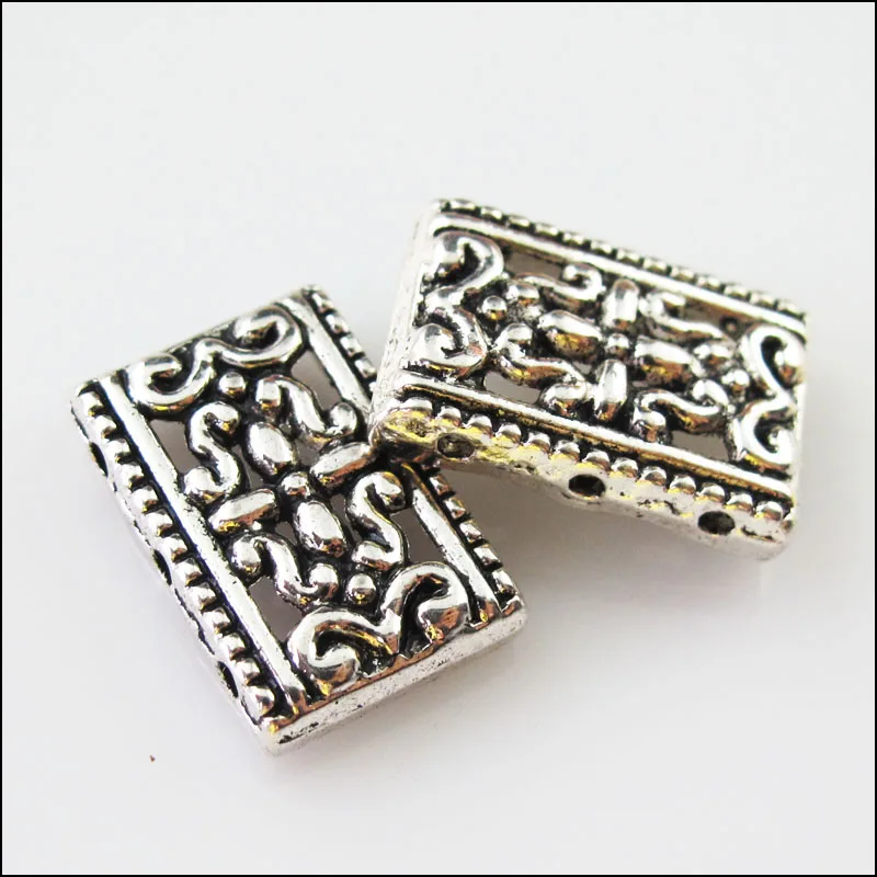 

8Pcs Tibetan Silver 2-2 Holes Flower Spacer Bar Beads Charms Connectors 12x17.5mm