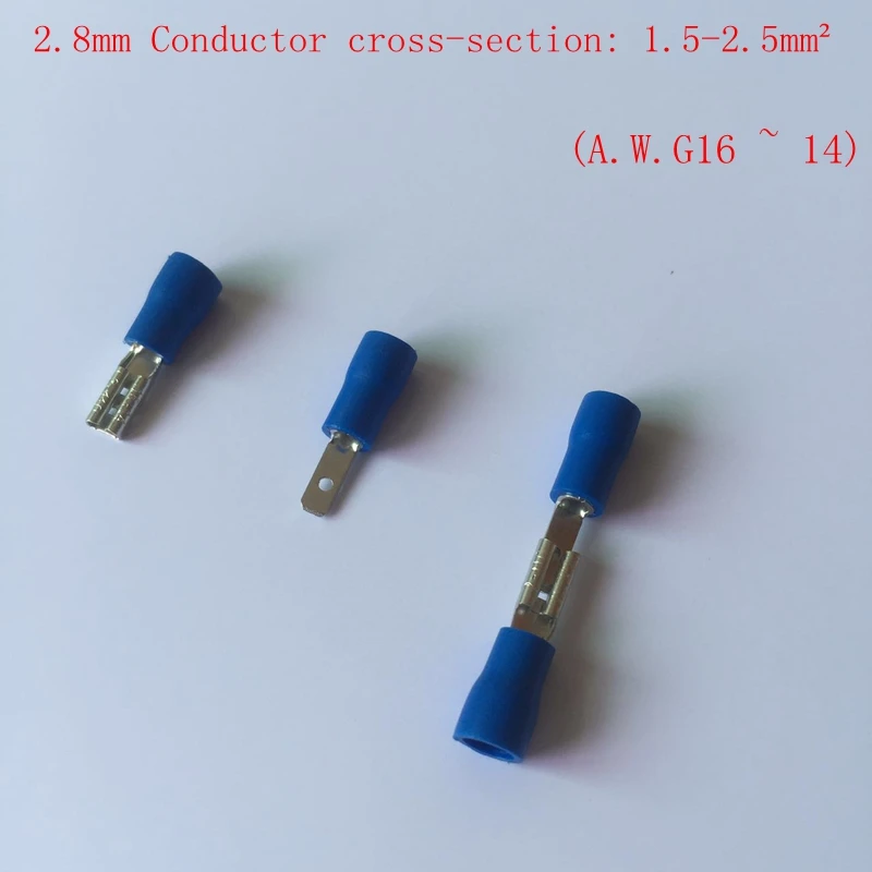 

50sets/lot FDD / MDD2-110 male and female pre-insulated end of the 2.8mm male and female plug spring plug cold-pressing terminal