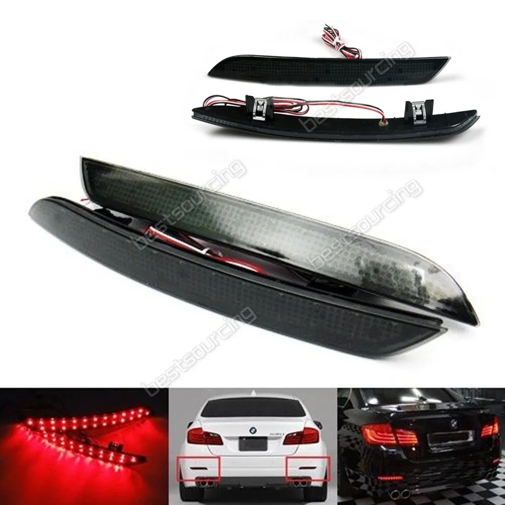 Best CYAN SOIL BAY For BMW Black Lens LED Rear Bumper Reflector Brake Stop Light 5 Series F10 F11 F18