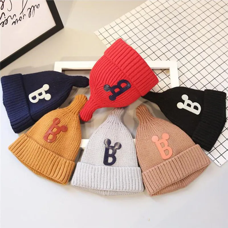 

Baby Hat Solid Color Cotton Knitted Baby Boy Caps Baby Girl Beanie Spring Autumn Winter Children's Hats