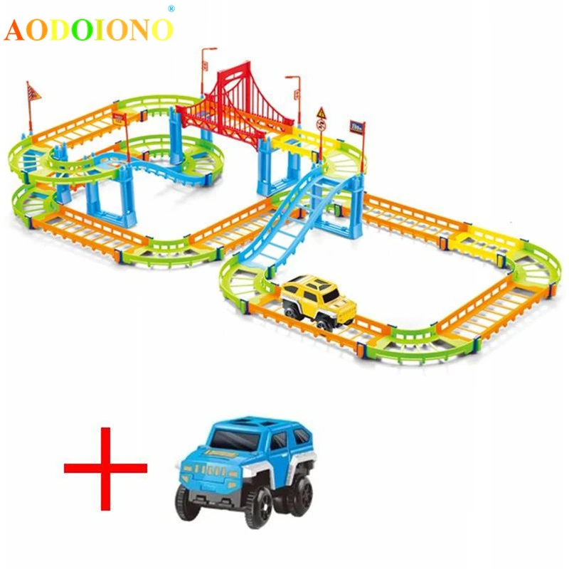 Listrik Pasang Sendiri Balap Kereta Api Mobil Mainan Anak Anak Jalur Kereta Api Model Mainan Bayi Railway Track Racing Transportasi Jalan Bangunan Slot Set Diecasts Toy Kendaraan Aliexpress