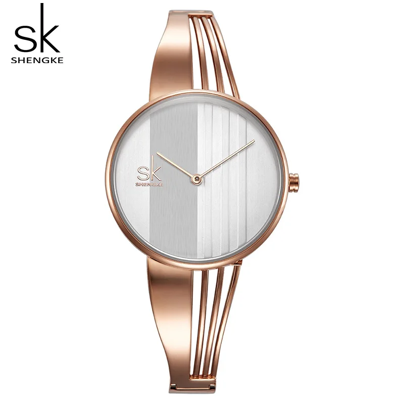 Shengke роскошные женские дамские часы из розового золота Необычные кварцевые часы Montre Femme SK женские наручные часы# K0062 - Цвет: Розовый