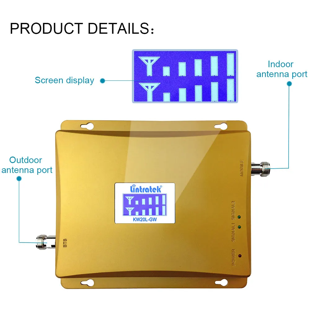 Lintratek lcd дисплей 3g W-CDMA 2100 МГц+ GSM 900 МГц двухдиапазонный усилитель сигнала мобильного телефона GSM 2G 3g UMTS 2100 повторитель сигнала