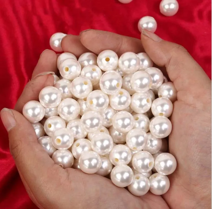 

10pcs 6/8/10/12mm Half Hole Round Pearl Imitation Plastic Pearl Beads DIY Making Bracelet Necklace Earrings Jewelry Accessories