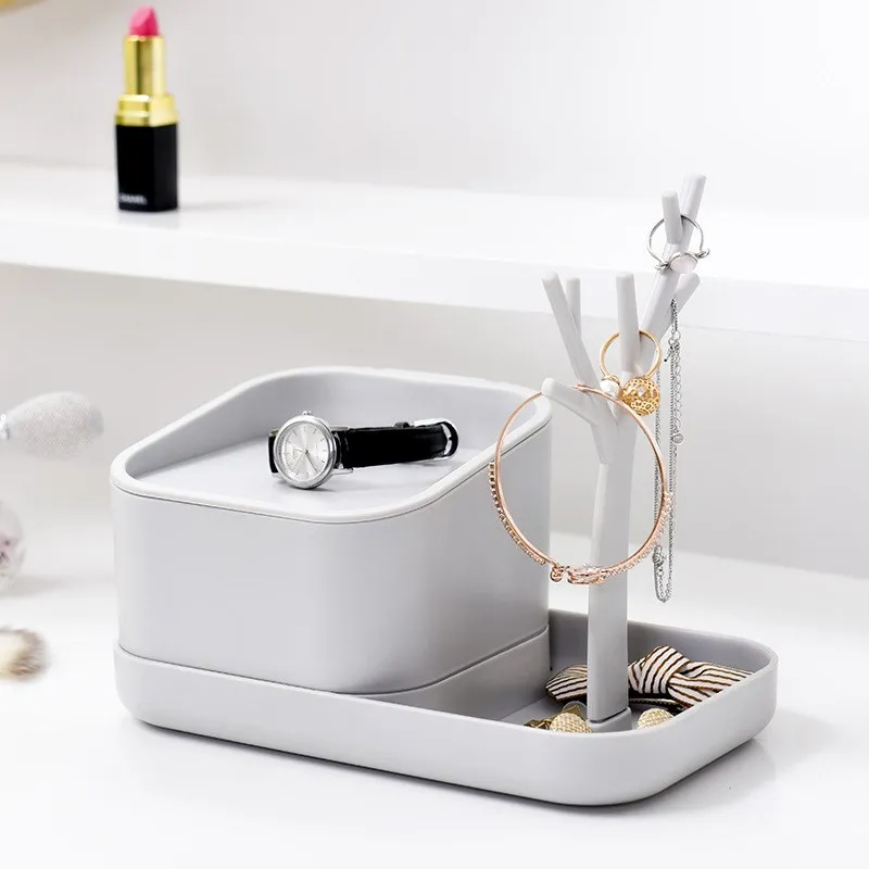 التجميل صندوق تخزين ماكياج منظم سطح المكتب النثرية حالة مجوهرات رف شاشة فرشاة حامل أحمر الشفاه الحمام اكسسوارات الاشياء