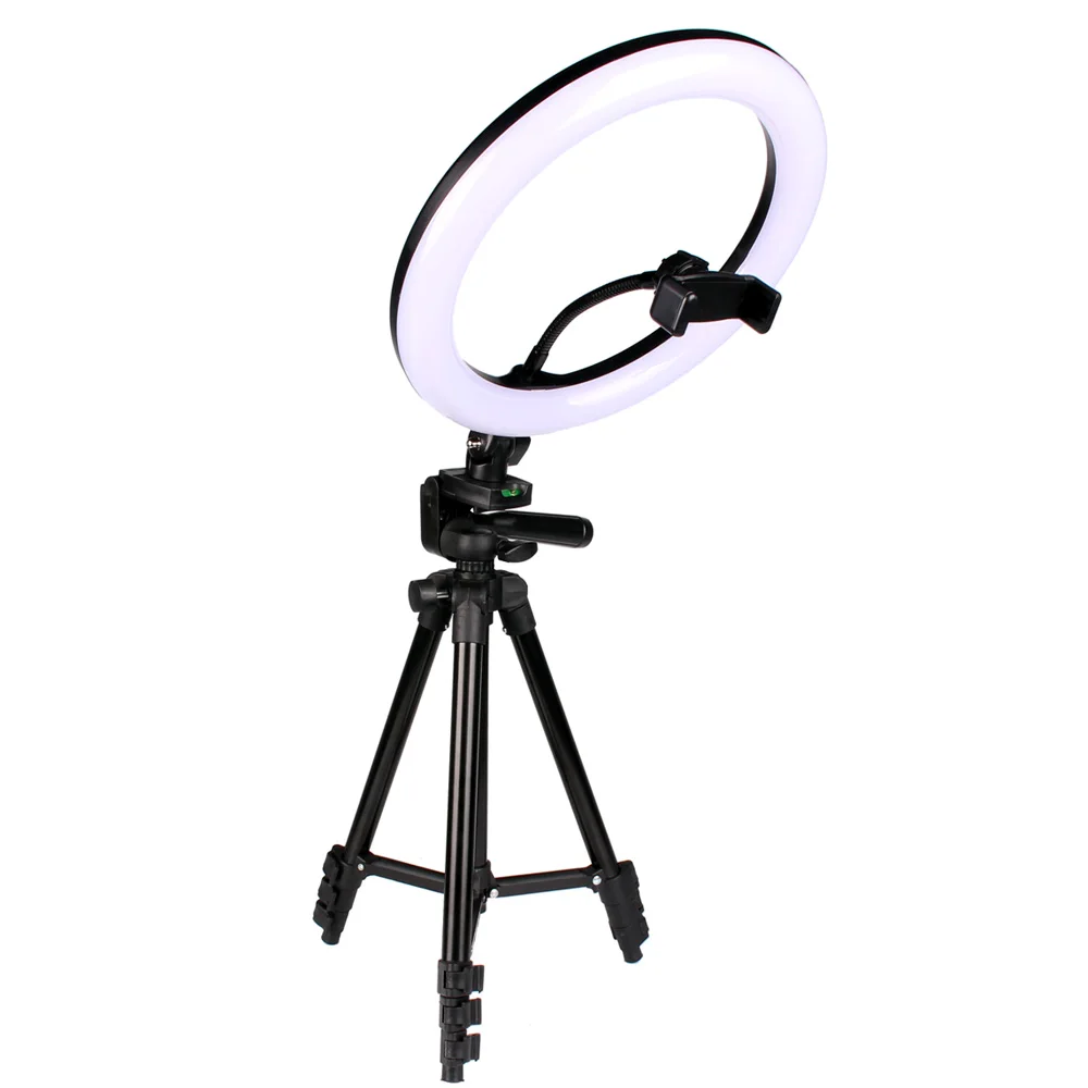 

Photography Accessory 10 inch LED Ring Light Desktop Makeup Lamp Video Selfie Photo SLR Camera Stand Tripod 35-10CM Adjustable
