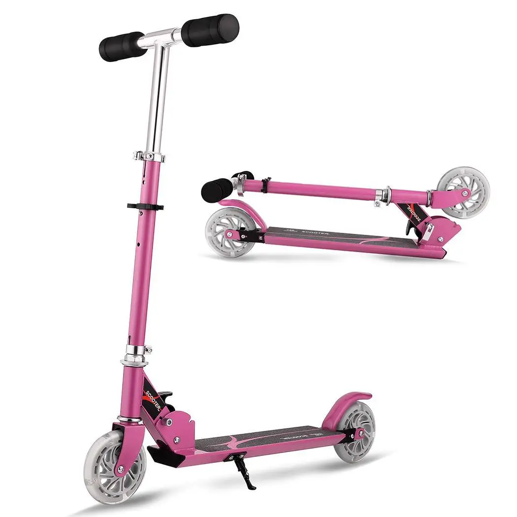 

New Kick Scooter Foldable Adjustable Height 2-Wheel Kick Scooter with LED Light Up Wheels kids Children Kick Scooter