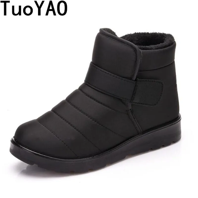 

Hot Sale 2019 New Fashion Men Boots Waterproof Ankle Snow Boots Winter Work Shoes Keep Warm Fur Men Footwear Outdoor Plush Shoes