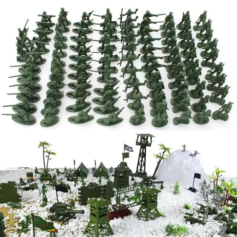 

100pcs/set Military Plastic Toy Soldiers Army Men Figures 12 Poses Gift Toy Model Action Figure Toys For Children Boy
