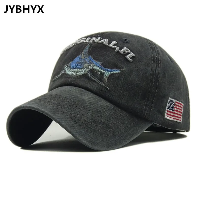 JYBHYX промытый casquette бейсболки мужские шапки Акула шляпа c вышивкой для отца женщин