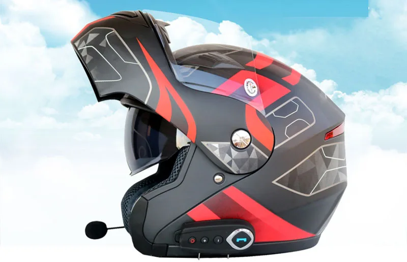 Acquistare Casco Moto Dual Visor Caschi Moto Casco Auricolare Bluetooth Con  Radio FM Economico | Consegna Veloce E Qualità | It.Dhgate