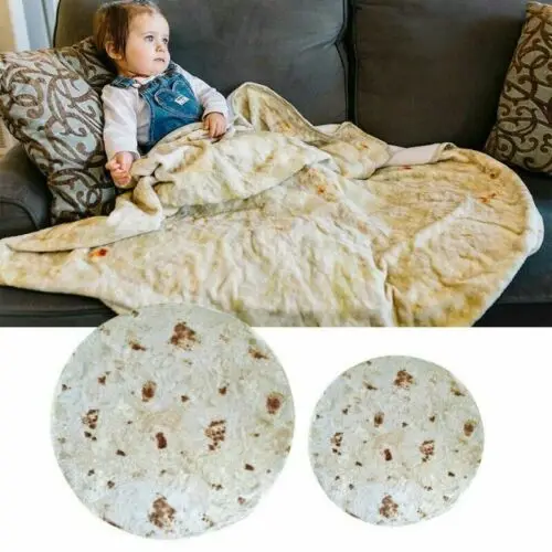 

New Burrito Blanket Throw Tortilla Texture Soft Fleece Throw Blanket Super Soft Blanket