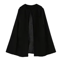 Женский свободный тонкий плащ летучая мышь, пальто, Осень-зима, верблюжий/черный плащ, верхняя одежда, женское элегантное теплое пончо, куртка
