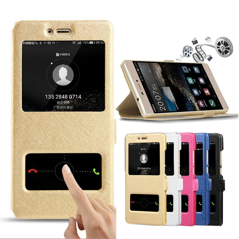 

PSmart Cover For Huawei P Smart Case 5.65" Flip Quick Answer View Window Leather Case For Huawei P Smart FIG-LX1 Phone Cases