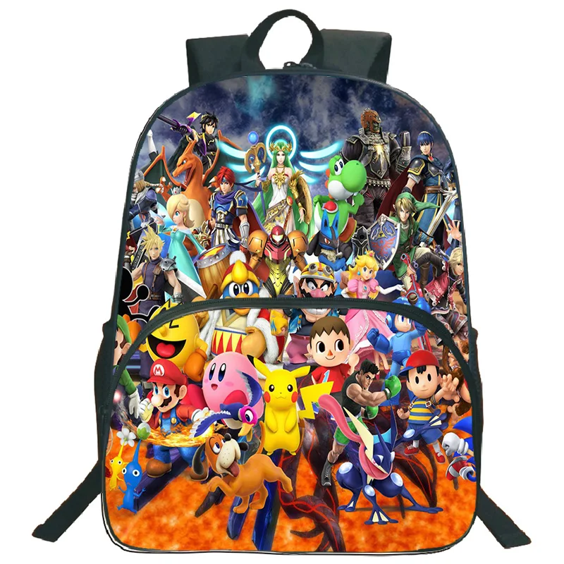 Высококачественный школьный рюкзак Super Mario Smash Bros для детей, мальчиков и девочек, Mochila, модный цветной узор, рюкзак для ноутбука для подростков