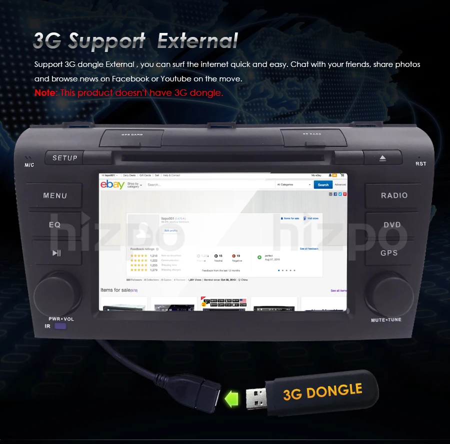 Best 7 "Double 2 Din Car DVD Player AutoRadio for Mazda 3 2004-2009 Head Unit with GPS Bluetooth, USB, CD, 3G Navigation Free Camera 14