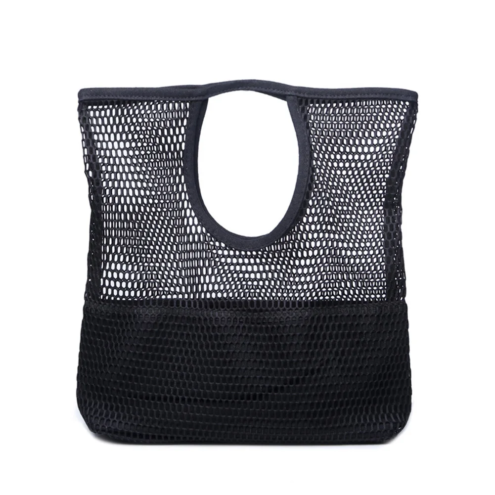 Fashion Women Hollow Mesh Net Handbag Tote Beach Bag Shopping Purse New Canvas Casual Large Top ...