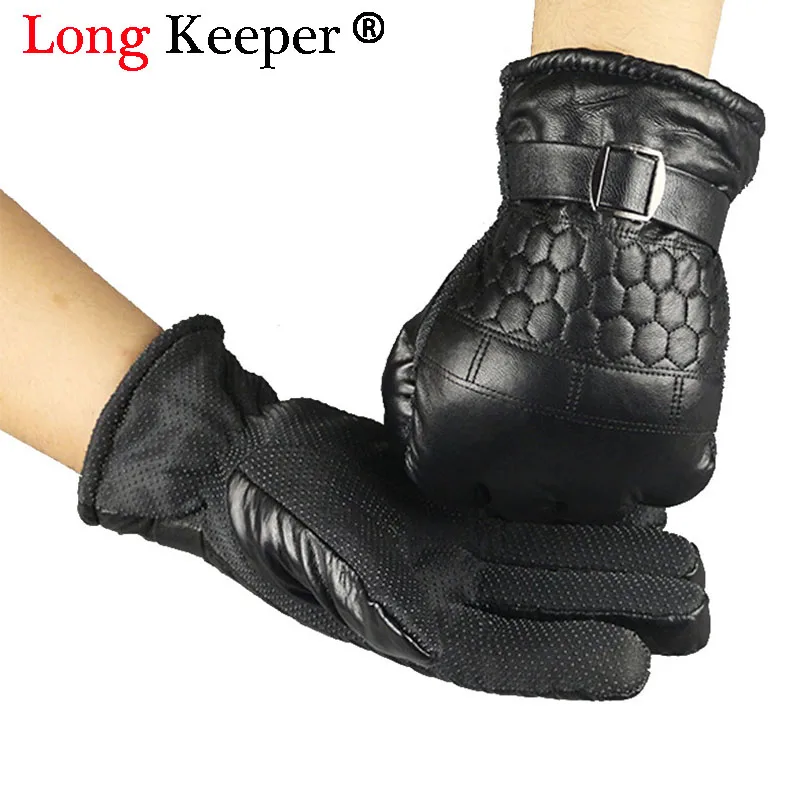 2019 Мужская искусственная кожа Перчатки модная зимняя одежда брендовая дизайнерская guantes Черный Полный Пальцы вождения спортивные варежки