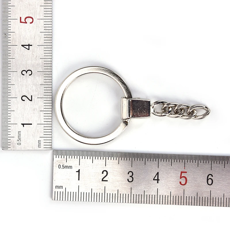 2018 Лидер продаж 10 шт. 30 мм сплава Keyring тщательно отполированное Серебро Круглый