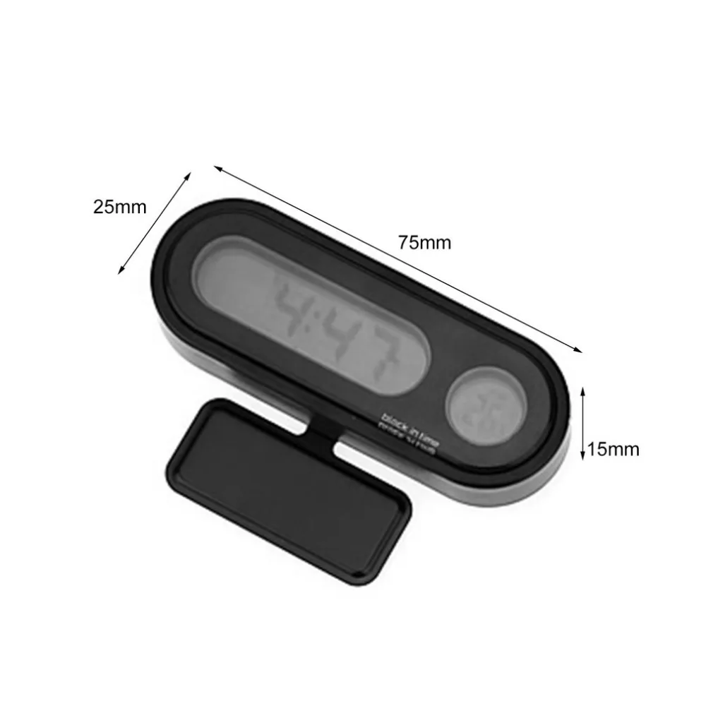 2-in-1 Auto Car Electronic Clock Luminous Thermometer LED Digital Display Mini Portable Dashboard Clock Car Accessories