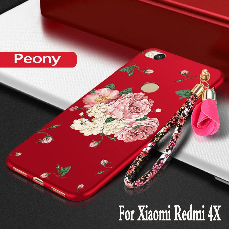 

For xiaomi redmi 4x Case silicone luxury fundas protection mobile phone shell For xiaomi redmi 4x Cover soft TPU 3D Flowers cute