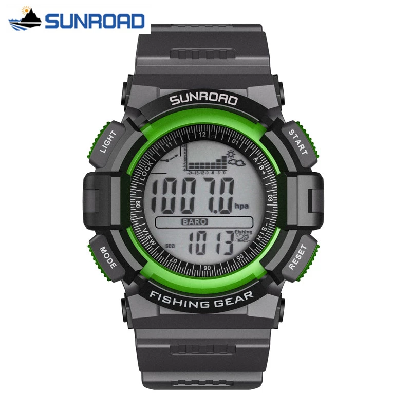 

SUNROAD Men Watch Digital Fishing Barometer Altimeter Thermometer Altitude Hiking Sport Wrist Watch Clock saat relogio masculino