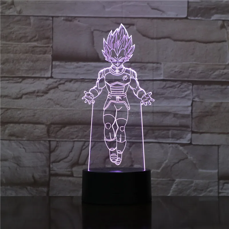 Фигурка "Dragon Ball" атмосферная настольная лампа Lampara Супер Saiyan Goku Usb 3d светодиодный ночник прикроватный сенсорный Сенсор освещение лампа