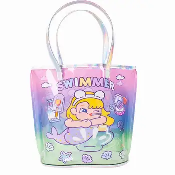 

Unicorns Mermaid Summer Beach Girl Handbag Laser Cute Shoulder Bag Waterproof Beach Bag Women Travel Student Bag