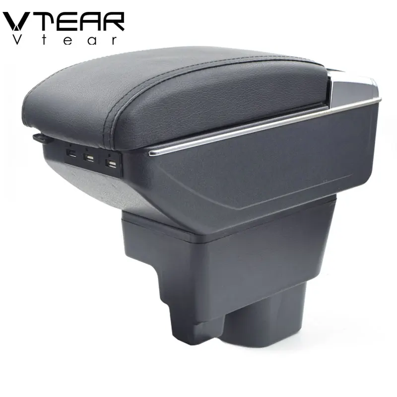 

Vtear For Geely MK armrest box USB Charging interface heighten central Store content box cup holder ashtray accessories 09-13