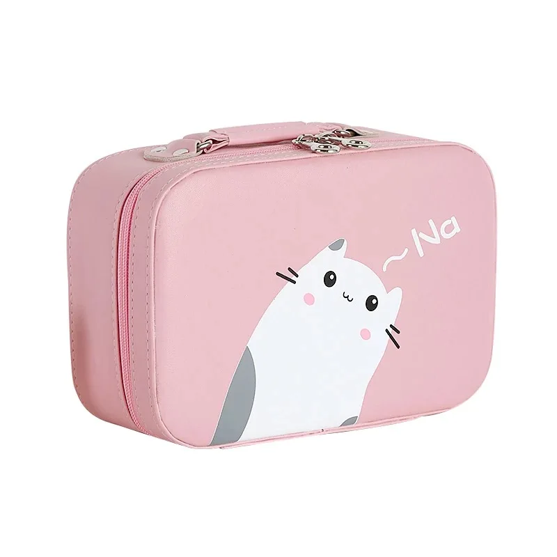 Multicolor PU Leather Cosmetic Bag Travel Organizer Cute Cosmetics Pouchs Travel Women Cosmetic Makeup Bag