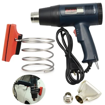 Best FOSHIO Hot Air Gun With Magnetic Support Bracket Vinyl Car Wrap Glue Sticker Heat Gun Magnet Ring Holder Car Styling Accessories