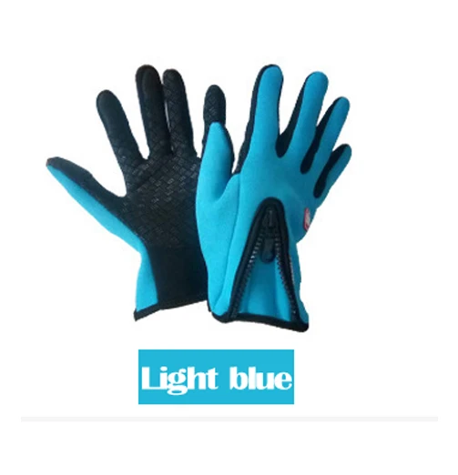 Велосипедные перчатки, полный палец, сенсорный экран, для мотокросса, нейлон, mtb, спандекс, для велосипеда, мужские, женские, для улицы, теплые, спортивные, для езды на велосипеде, перчатки - Цвет: light blue