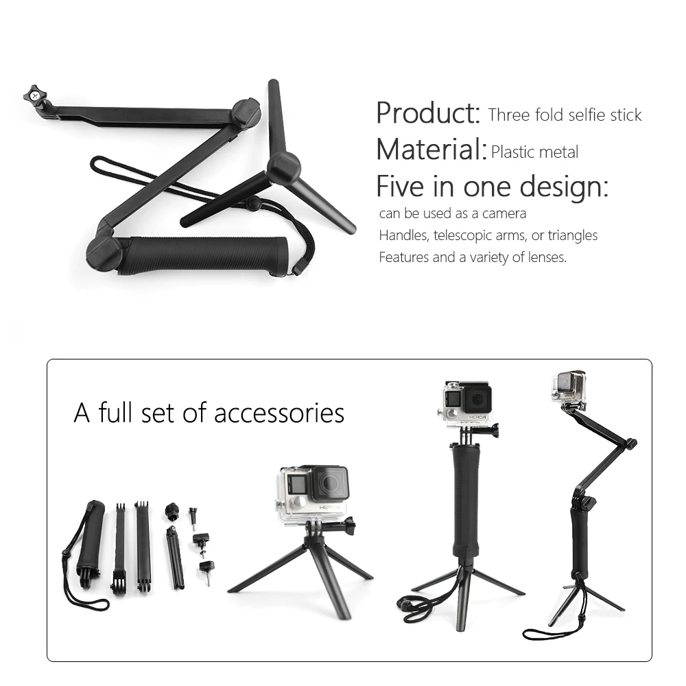 Аксессуары SnowHu для Gopro Набор go pro hero 9 8 7 6 5 4 3 kit way for Eken Yi 4k GS46|accessories eken|for gopro herokit |