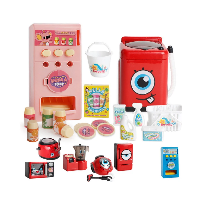 Игрушки для ролевых игр для маленьких девочек, мини-кухонные игрушки, имитация света и звука, бытовая техника, пластиковая детская модель